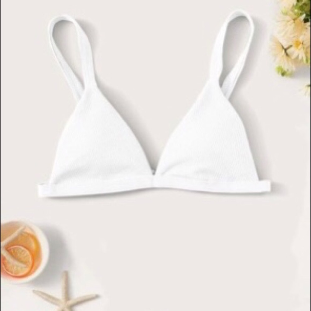New Shein white bathing suit top size medium
